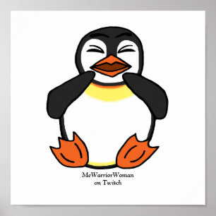Poster Rindo de Pinguim, MmeGuerreiraMulher no Twitch