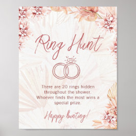 Poster Ring Hunt Boho Jogo do Chá de casamento Bridal Boh