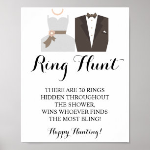 Poster Ring Hunt Bride e Gráfico de Jogo do Chá de pane