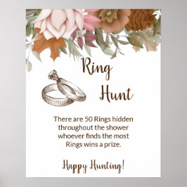 Poster Ring Hunt Chá de panela Boho Autumn Sinal
