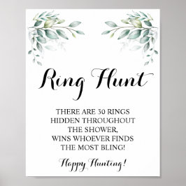 Poster Ring Hunt Chá de panela Jogo Eucalyptus