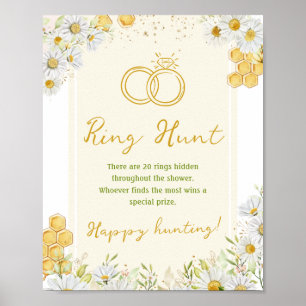 Poster Ring Hunt Honeybee Bride Bee Bridal Chá de casamen