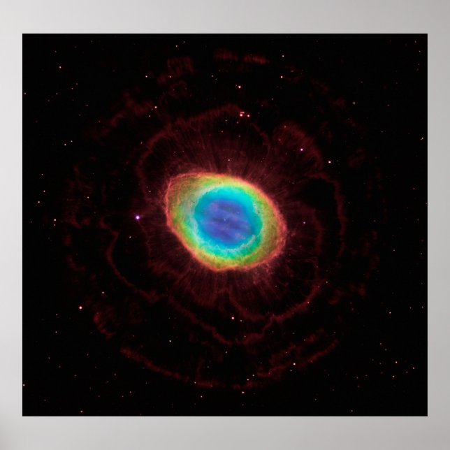 Poster Ring Nebula ou NGC 6720 True Shape, ZGOA (Frente)