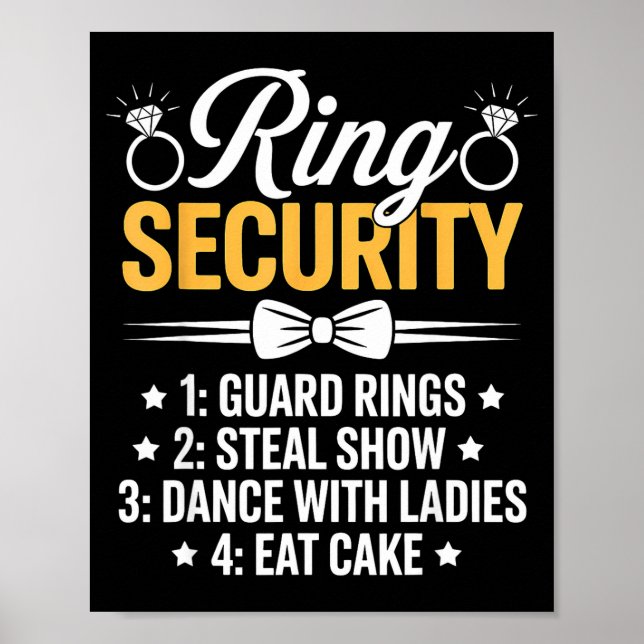 Poster Ring Security Wedding Party Funny Ring Bearer  (Frente)