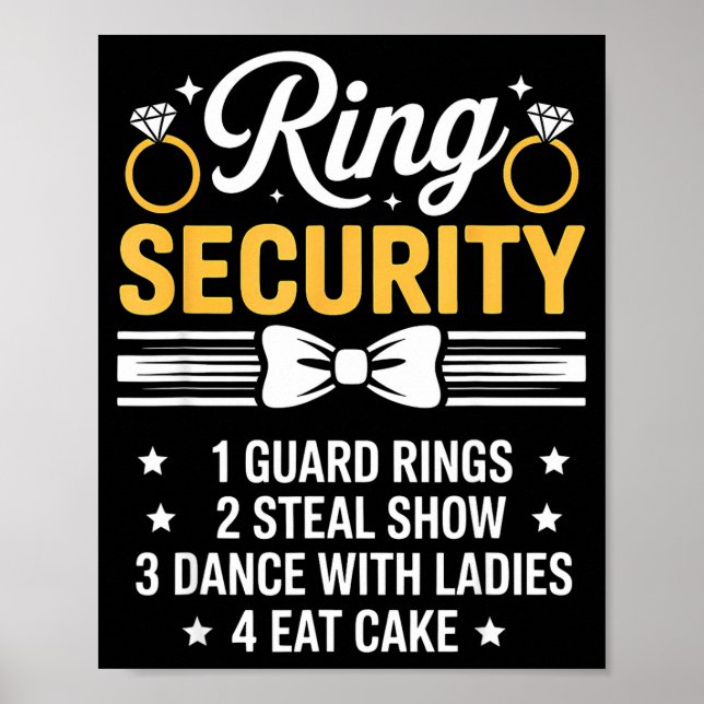 Poster Ring Security Wedding Party Funny Ring Bearer  (Frente)