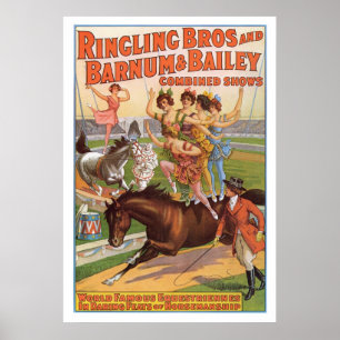Póster Ringling Bros. 1910's da propaganda de