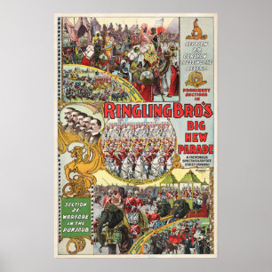 Póster Ringling Bros Circus - Circa 1899