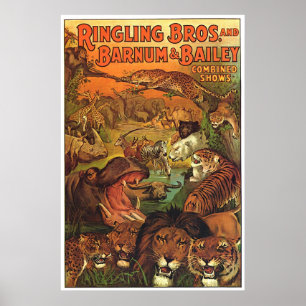 Póster Ringling Bros e Barnum & mostras combinadas Bailey
