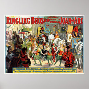Póster Ringling Bros. espetáculo 1200 tremendo do carát