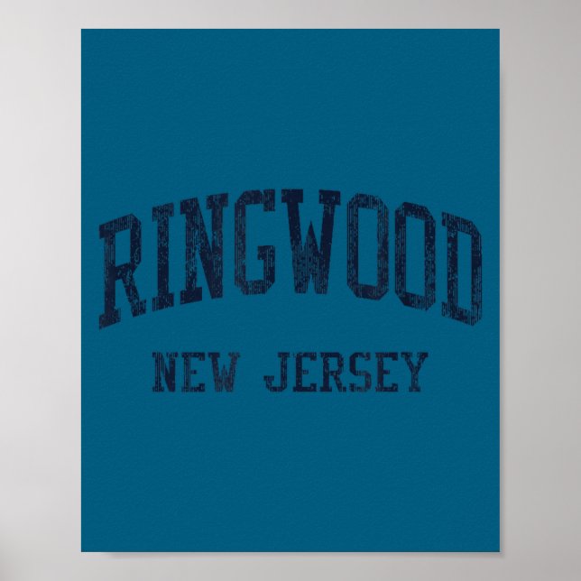 Poster Ringwood Nj Jn5 Vintage Athletic Blue Design  (Frente)