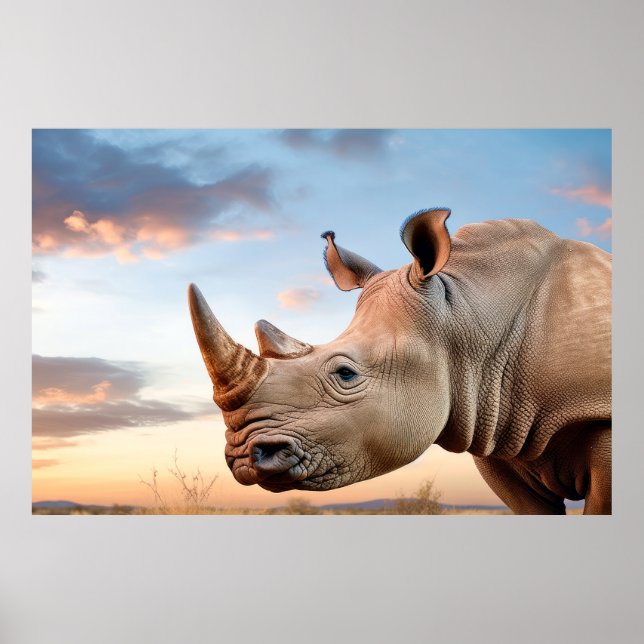 Poster Rinoceronte Animal Natureza Majestosa (Frente)
