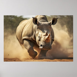 Poster Rinoceronte Animal Natureza Majestosa
