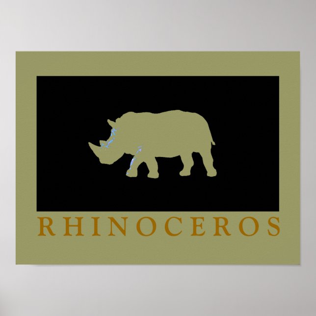 Póster Rinoceronte imprimiu ideia de decoração (Frente)