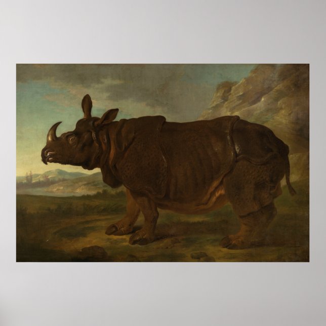 Poster Rinocerontes (Rhino) (Wild Animal) (por J.B. Oudry (Frente)