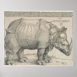 Poster Rinocerontes, Woodcut por Albrecht Durer