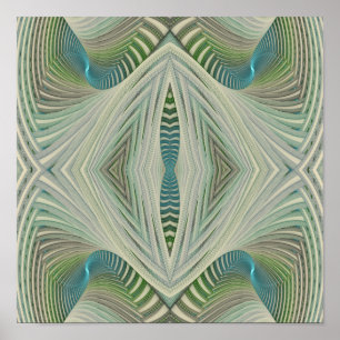 Póster Rio Abstrato Azul 12 pol x 12 pol