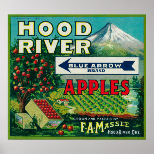 Póster Rio azul de LabelHood da caixa de Apple da seta,