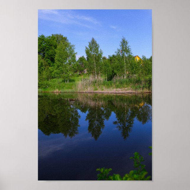 Poster Rio Azul do Lago Nature Green Rio Belarus (Frente)