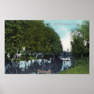 Poster Rio cénico com canoa SceneEugene, OU