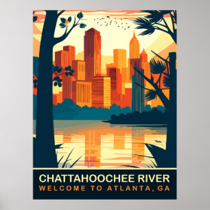 Poster Rio Chattahoochee Atlanta, Geórgia, Viagem