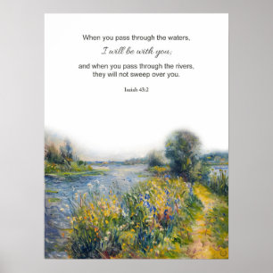 Poster Rio Christian Bíblia Verse Isaiah 43:2