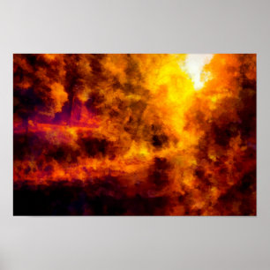 Poster Rio corre pelas cores da paisagem do outono