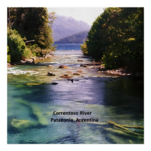 Póster Rio Correntoso, Patagônia, Argentina,