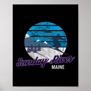 Poster Rio de Domingo Newry Maine Nova Inglaterra EUA Esq