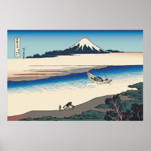 Póster Rio de Hokusai Tama na província de Musashi