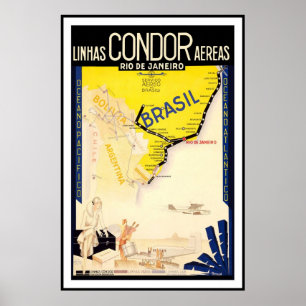 Poster Rio De Janeiro Brasil Linhas Condor Arequando