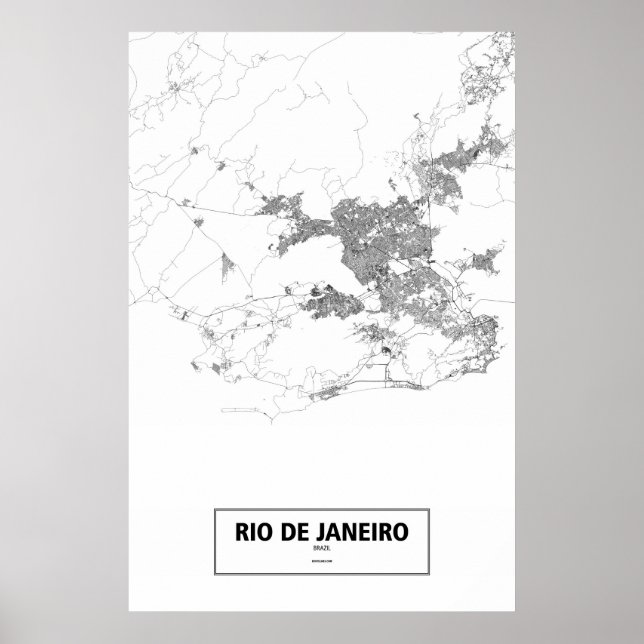 Poster Rio de Janeiro, Brasil (preto no branco) (Frente)