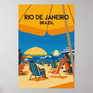 Poster Rio De Janeiro Brasil Viagem Colorida Vintage