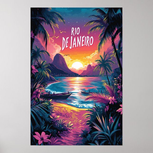 Poster Rio de Janeiro Brasil Viagem Vintage (Frente)