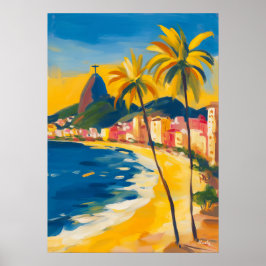 Poster Rio de Janeiro Fauvist Christ the Redeemer, Brazil