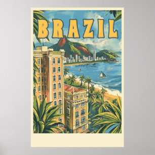 Poster Rio de Janeiro, Viagens vintage do Brasil