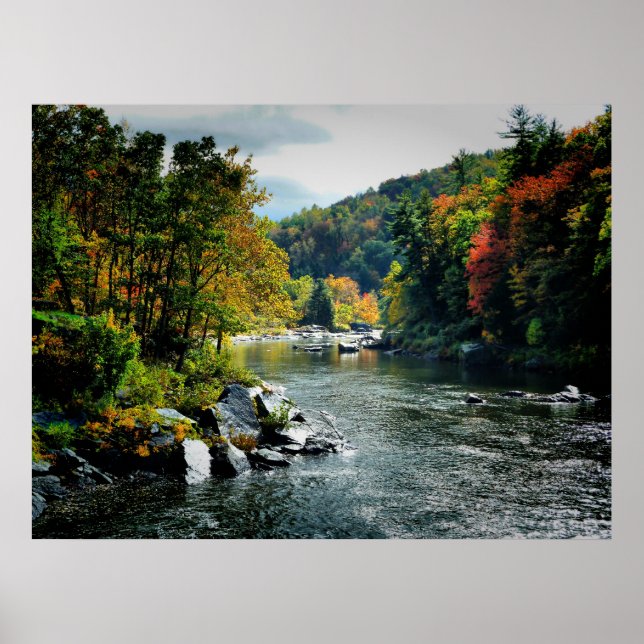 Póster Rio de outono - Ohiopyle, PA (Frente)