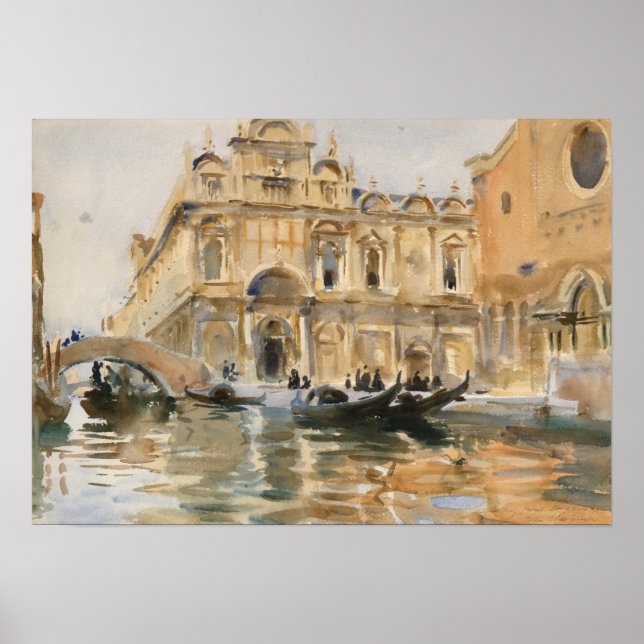 Poster Rio dei Mendicanti, Veneza de John Singer Sargent (Frente)