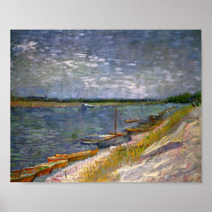Póster Rio e Barcos Removendo Van Gogh Belas Arte