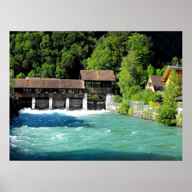 Póster Rio em Interlaken, a oeste de Suiça (Frente)
