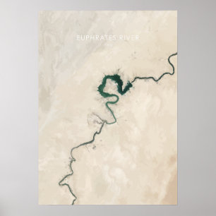 Poster Rio Euphrates, Ilustração da Viagem do Iraque