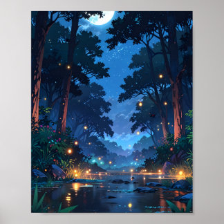 Poster Rio Florestal ao Luar