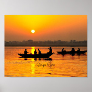 Poster Rio Ganges, foto pitoresca da paisagem
