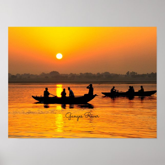 Poster Rio Ganges, foto pitoresca da paisagem (Frente)