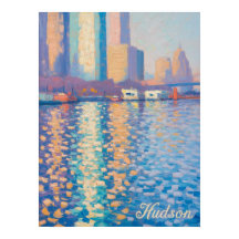 Rio Hudson Impasto Impressionista