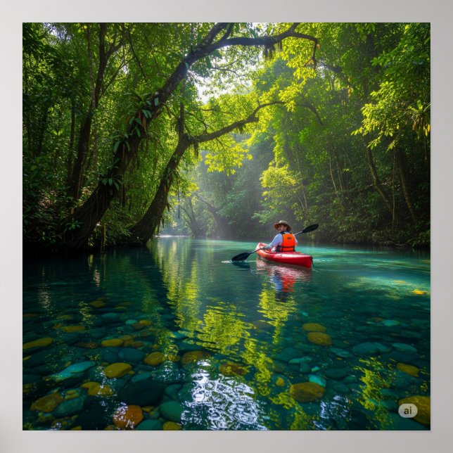 Poster Rio Kayaking Jungle (Frente)