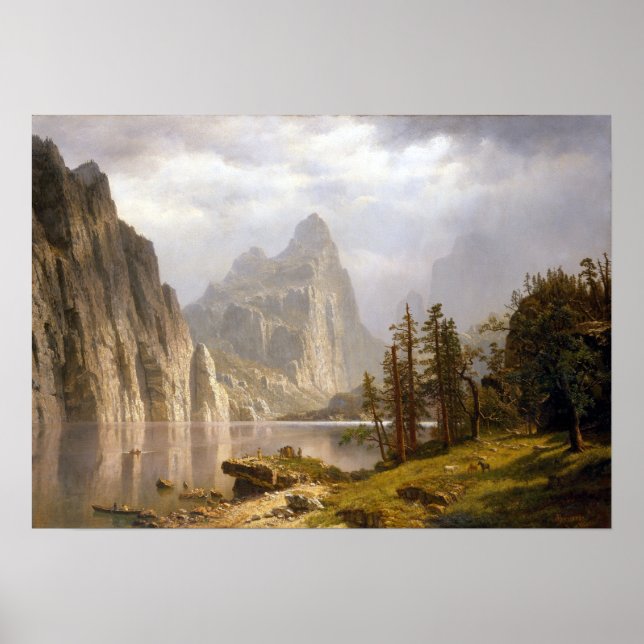 Poster Rio Merced Albert Bierstadt, Vale de Yosemite (Frente)