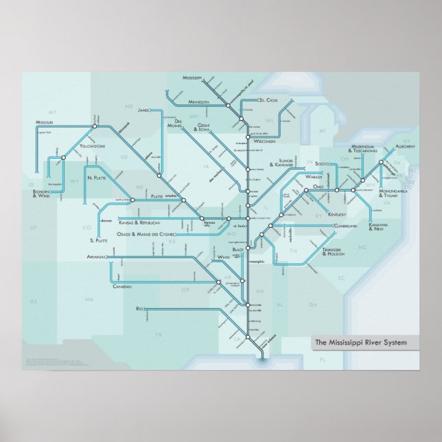 Poster Rio Mississippi 18 x 24 (Frente)