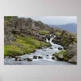 Poster Rio no Parque Nacional de Þingvellir, Islândia