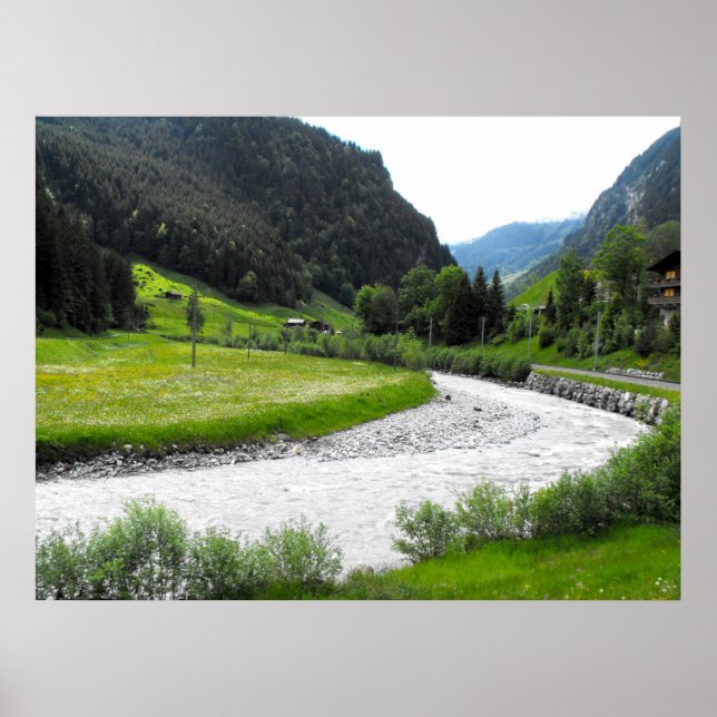 Póster Rio nos Alpes suíços (Frente)
