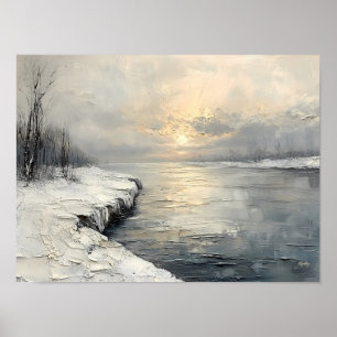 Poster Rio Pacífico de Inverno ao Nascer do Sol, Paleta T
